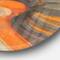 Designart - Abstract Gilded Orange Waves - Geometric Metal Circle Wall Art